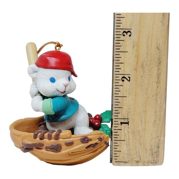 Vintage Rare 1997 Lustre Fame Mouse Playing Baseball Christmas Ornament - Picture 7 of 8